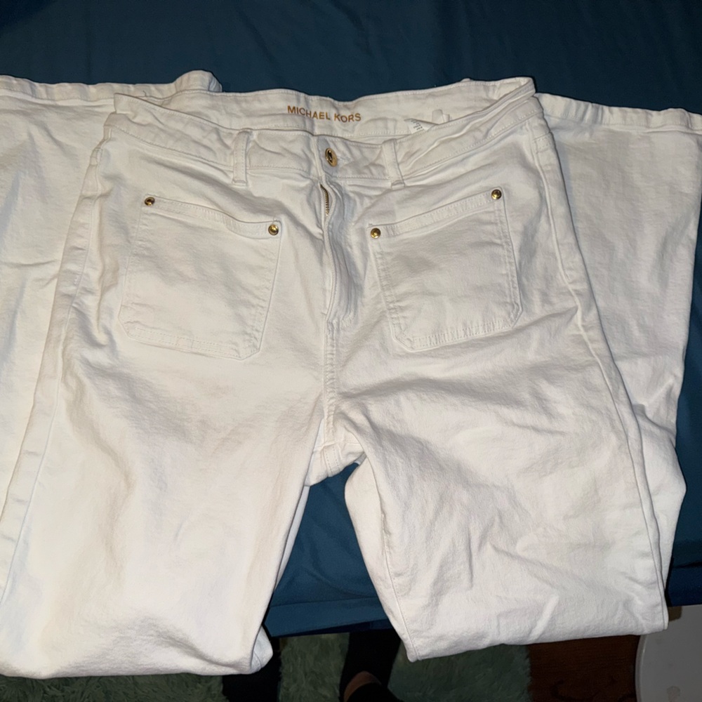 Michael Kors White Boot Cut Jeans